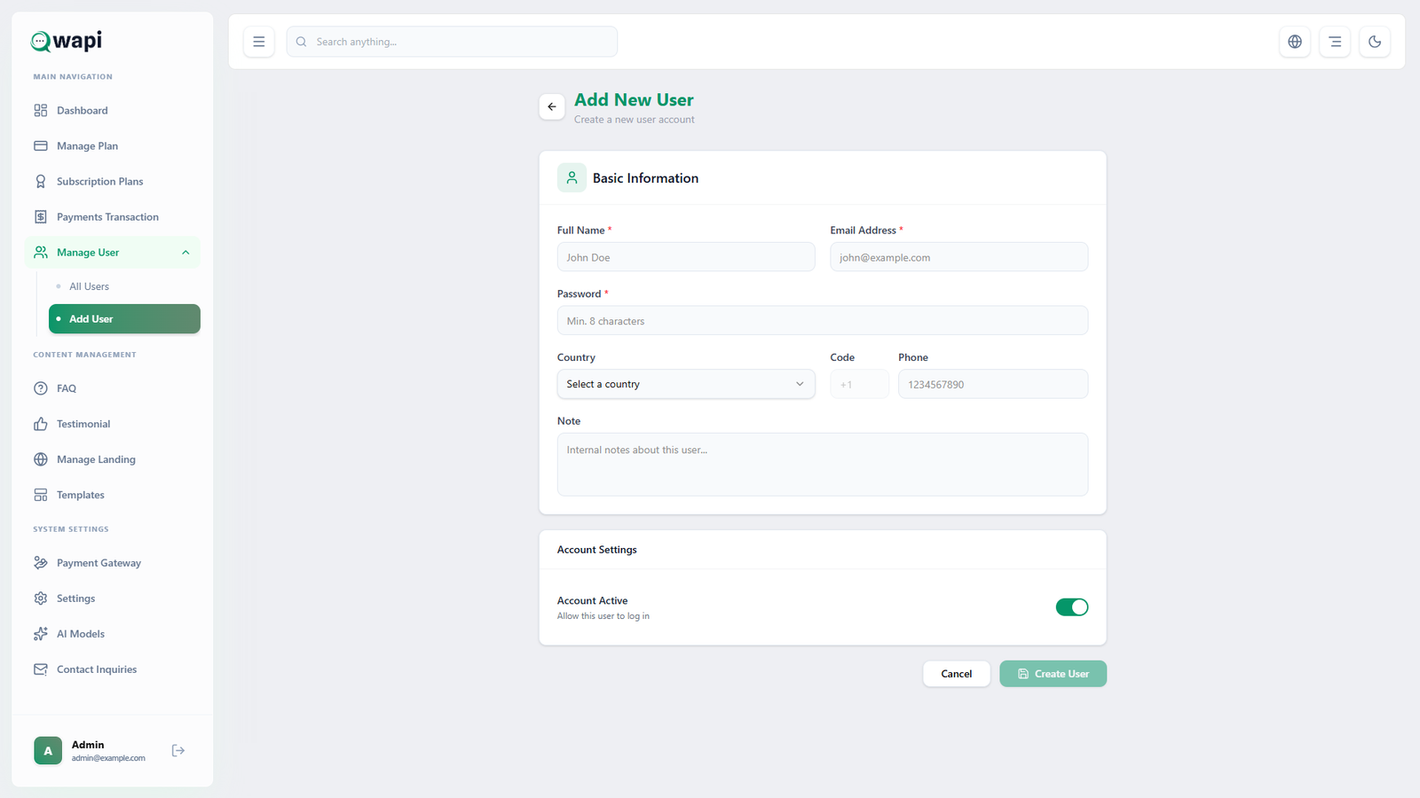 Role Management Dashboard